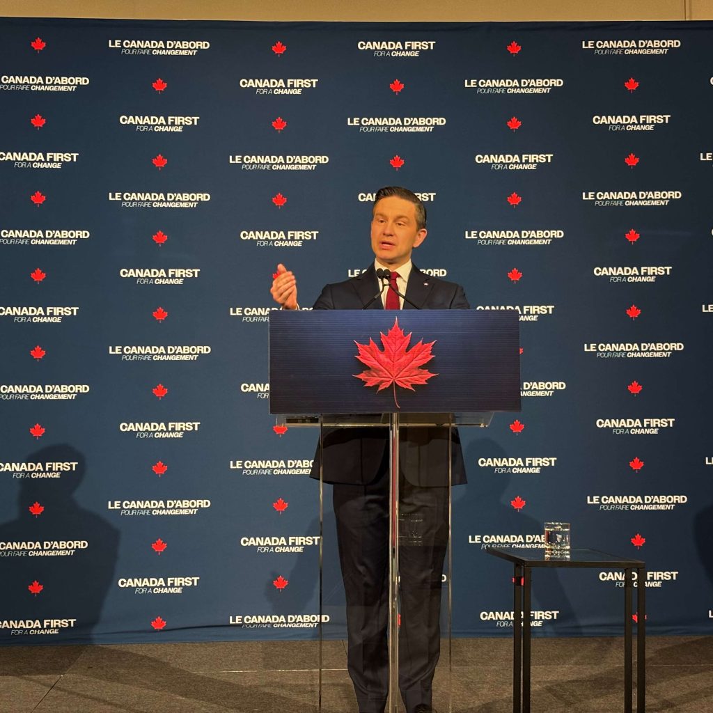 REPORTAGE – Le chef conservateur Pierre Poilievre livre sa réponse aux tarifs douaniers américains